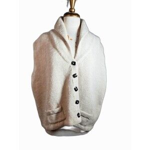 Vintage Vest Size M/L 90's Vintage Soft Cream Coastal Grandmother Vest